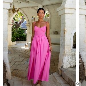 Chic Pink Midi Dress